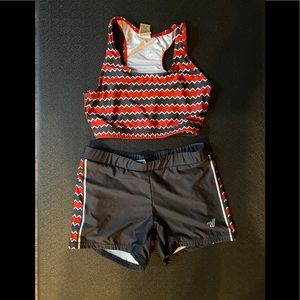 Varsity Spirit Set. Cheerleading outfit.